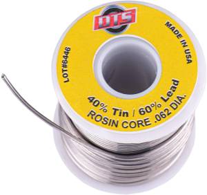 DTS - Solder 1Lb. Wire spool 40 TIN 60 LEAD ROSIN CORE 0.062 inch - Made in USA