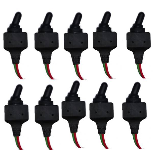 DTS - Set of 10 Toggle Switch Heavy Duty Waterproof 2 Terminal ON/OFF Marine & Vehicle