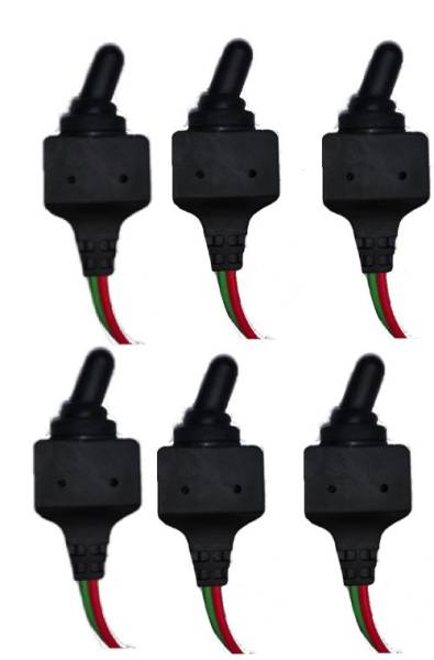DTS - Set of 6 Toggle Switch Heavy Duty Waterproof 2 Terminal ON/OFF Marine Automotive