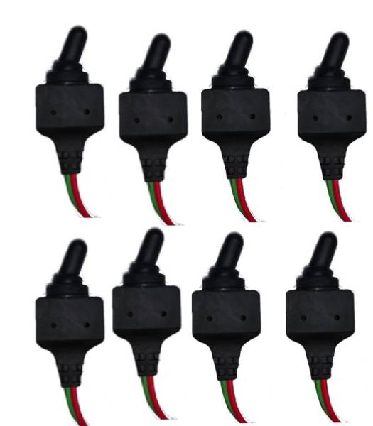 DTS - Set of 8 Toggle Switch Heavy Duty Waterproof 2 Terminal ON/OFF Marine Automotive