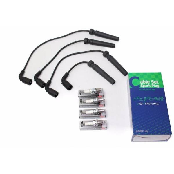 DAEWOO - New OEM Spark Plug Wire Set for Chevrolet Aveo + 4 Bujia NGK (2756) 96497773 KIT