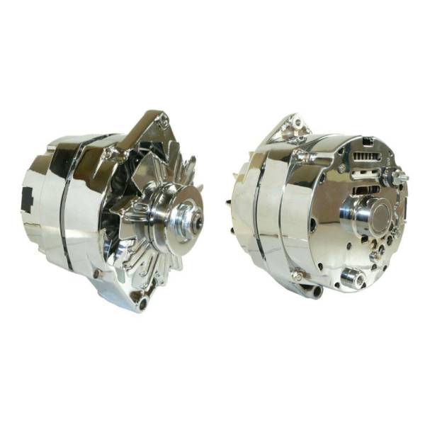 DTS - New Alternator for Street Rod GM 305 350 1 Wire Self Exciting 100Amp Chrome