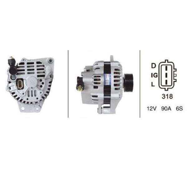 DTS - New Alternator for Chery Arauca A3 A5 Tiuna DR5 Van 90 Amp - B11-3701110BB