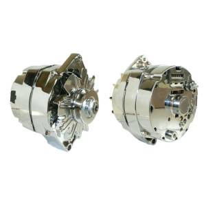 DTS - New Alternator for Street Rod GM 305 350 1 Wire Self Exciting 100Amp Chrome - Image 1