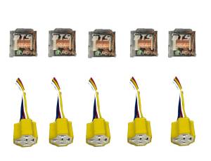 DTS - Set of 10 12V Automotive Relay 5 Pin 5 Wires LED w/Harness Socket 80/90 Amp - Image 2