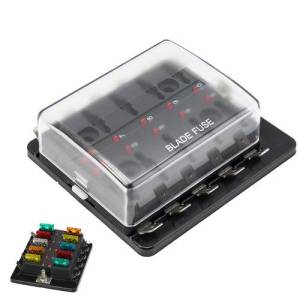 DTS - New Automotive Mini Blade Fuse Holder Box 10-Circuit Fuse Block LED Illuminated - Image 1